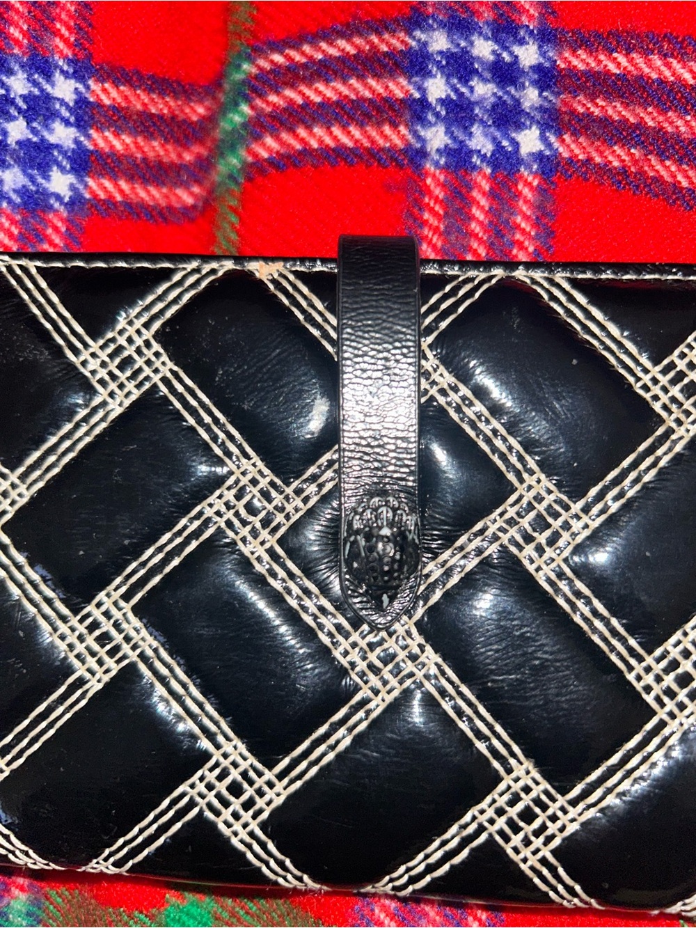 Kurt Geiger Quilted Women’s Clutch with Contrast Stitching